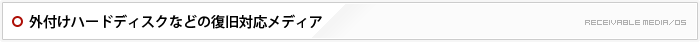 外付けハードディスクなどの復旧対応メディア