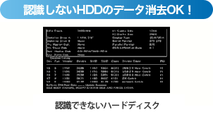 認識しないHDDのデータ消去OK!